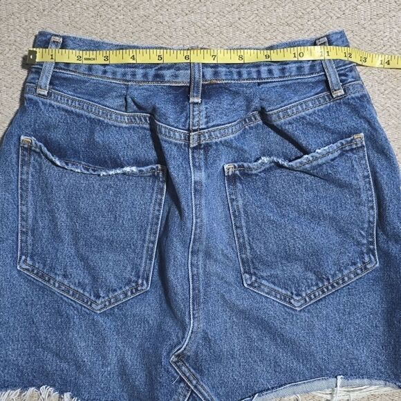 AGOLDE Quinn High Rise Distressed Denim Mini Skirt - Size 26/2 - Picture 8 of 15